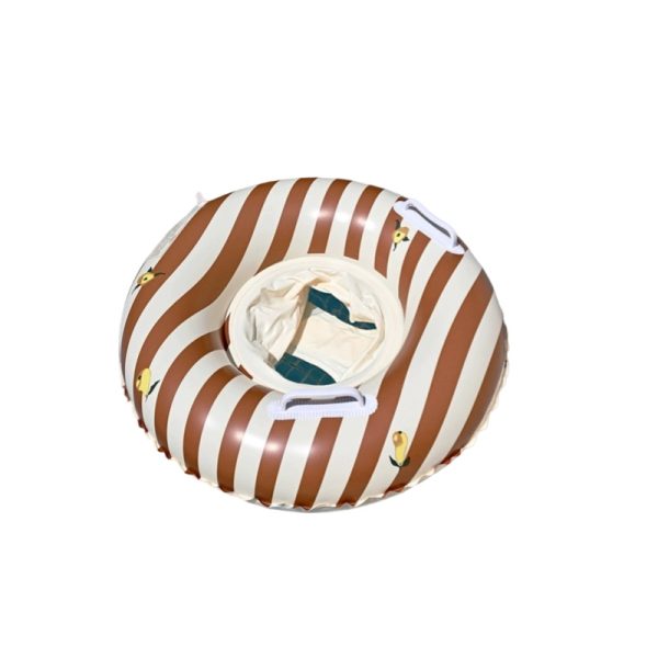 Coffee-Colored Striped Pants With Belt Loops
